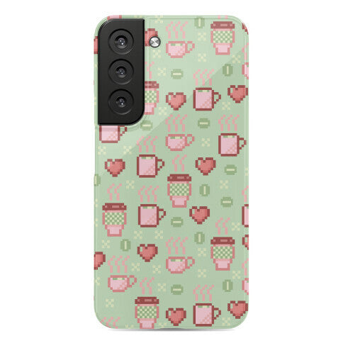 Pastel Coffee Pixel Art Pattern Phone Case